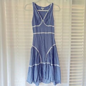 🫐 Max Studio Midi Pinstripe Lace Detail Dress 🫐